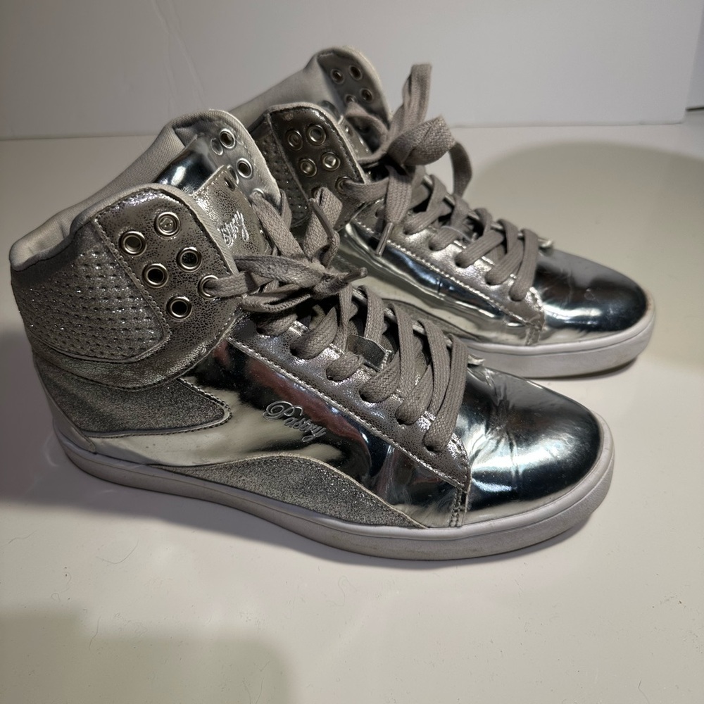 Pastry Metallic Silver High-Top Sneakers